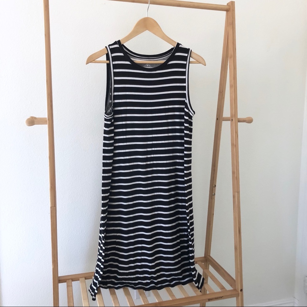 St. John’s Bay Striped Sleeveless Midi Dress - Picture 3 of 6